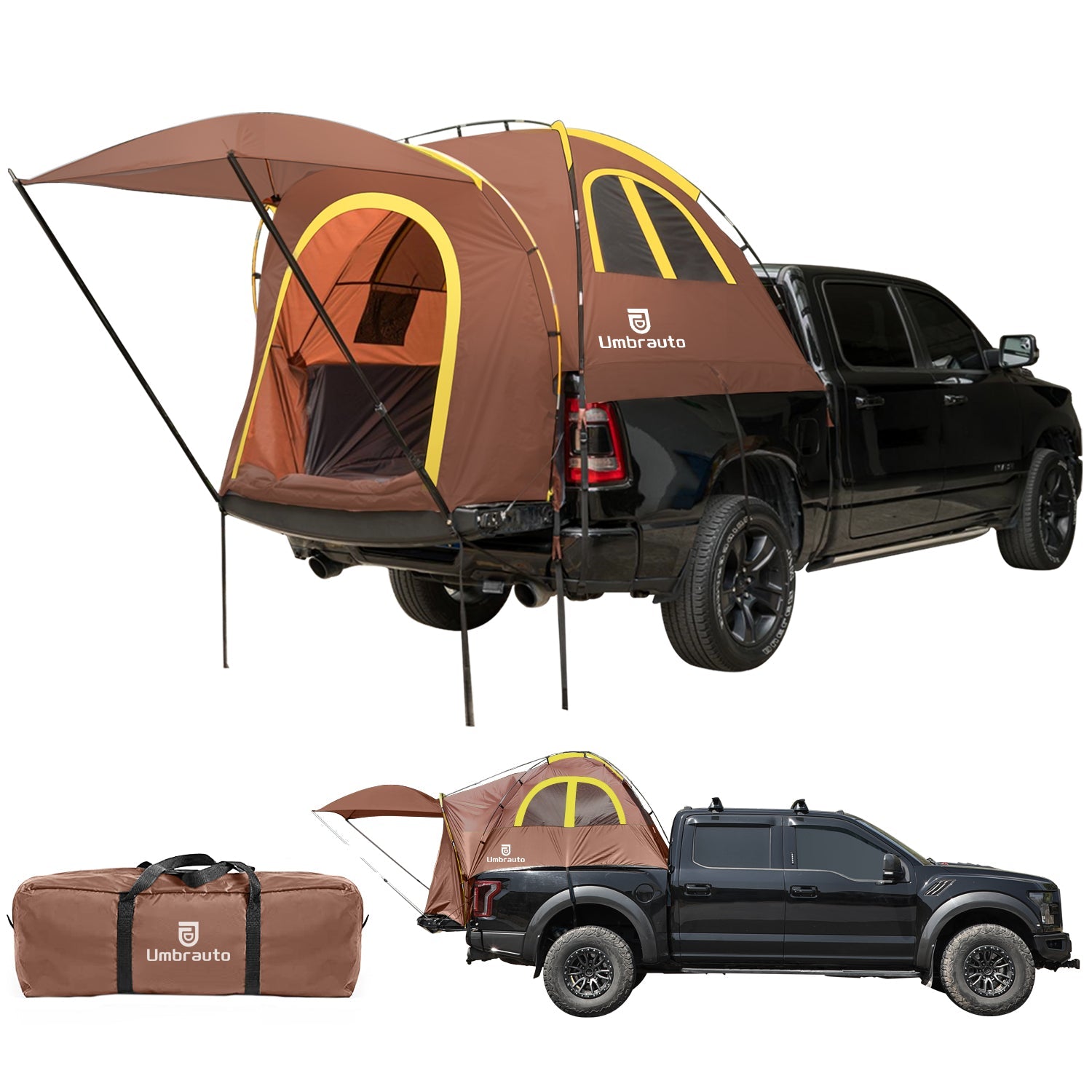 Umbrauto Truck Bed Tent with Awning – 5.5–5.8 ft